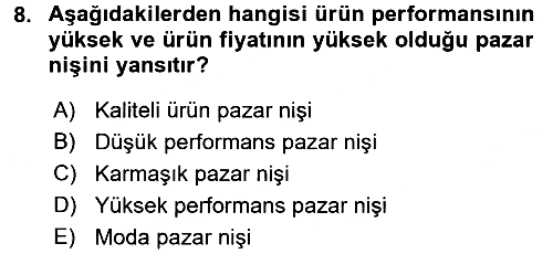 Stratejik Yönetim 2017-2018 Dönem Sonu Sınavı - 8. soru