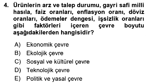 Stratejik Yönetim 2023-2024 Dönem Sonu Sınavı - 4. soru