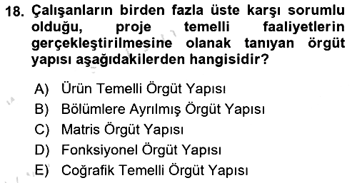 Stratejik Yönetim 2021-2022 Yaz Okulu Sınavı - 18. soru