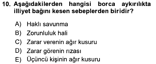 Borçlar Hukuku 2017-2018 3 Ders Sınavı - 10. soru