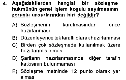 Borçlar Hukuku 2014-2015 Ara Sınav - 4. soru