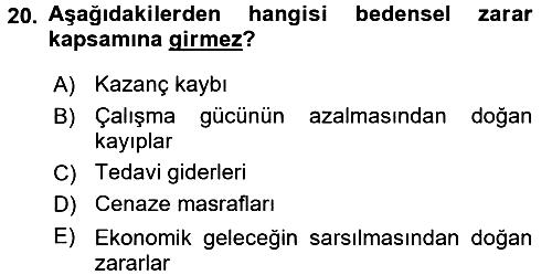 Borçlar Hukuku 2016-2017 Ara Sınav - 20. soru