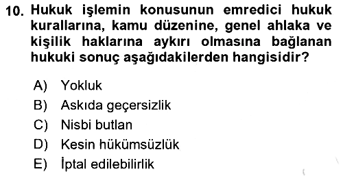Borçlar Hukuku 2021-2022 Ara Sınav - 10. soru