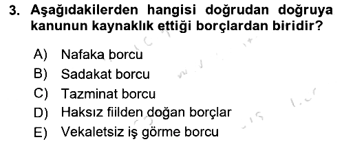 Borçlar Hukuku 2022-2023 Ara Sınav - 3. soru