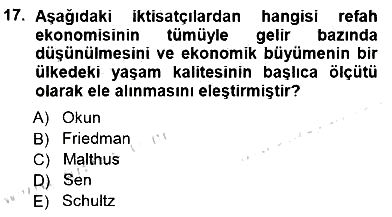 Çalışma Ekonomisi 1 2012-2013 Dönem Sonu Sınavı - 17. soru