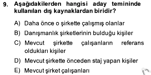 Çalışma Psikolojisi 2014-2015 Ara Sınav - 9. soru