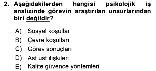 Çalışma Psikolojisi 2015-2016 Ara Sınav - 2. soru