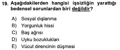 Çalışma Psikolojisi 2015-2016 Tek Ders Sınavı - 19. soru