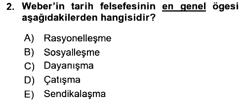 Çalışma Sosyolojisi 2016-2017 3 Ders Sınavı - 2. soru