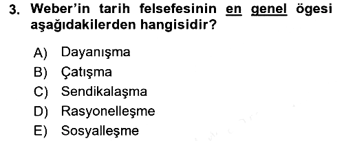 Çalışma Sosyolojisi 2017-2018 3 Ders Sınavı - 3. soru