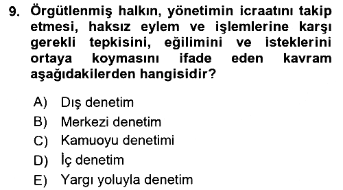 Çalışma Yaşamının Denetimi 2015-2016 Dönem Sonu Sınavı - 9. soru