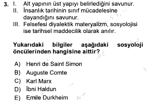 Davranış Bilimleri 1 2017-2018 Ara Sınav - 3. soru