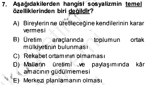 Davranış Bilimleri 1 2014-2015 Dönem Sonu Sınavı - 7. soru