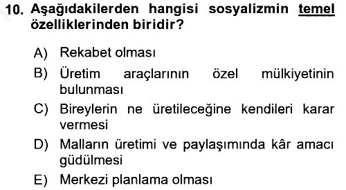 Davranış Bilimleri 1 2015-2016 Dönem Sonu Sınavı - 10. soru