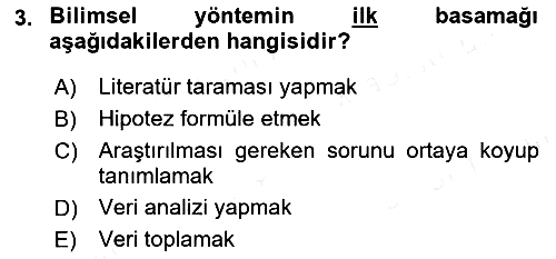 Davranış Bilimleri 1 2018-2019 Dönem Sonu Sınavı - 3. soru