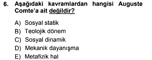 Davranış Bilimleri 1 2014-2015 Tek Ders Sınavı - 6. soru