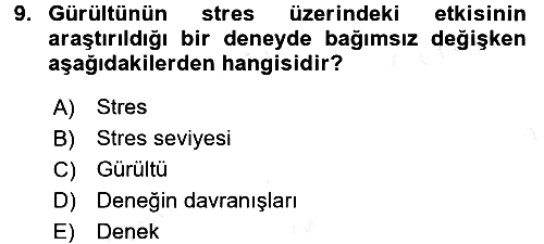 Davranış Bilimleri 2 2015-2016 Ara Sınav - 9. soru