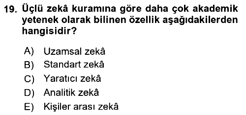 Davranış Bilimleri 2 2024-2025 Ara Sınav - 19. soru