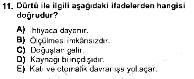 Davranış Bilimleri 2 2012-2013 Tek Ders Sınavı - 11. soru