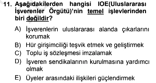 Endüstri İlişkileri 2012-2013 Ara Sınav - 11. soru