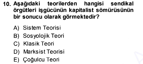 Endüstri İlişkileri 2013-2014 Ara Sınav - 10. soru