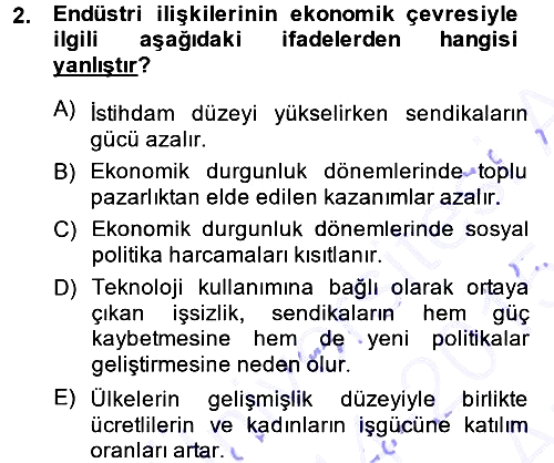 Endüstri İlişkileri 2014-2015 Ara Sınav - 2. soru