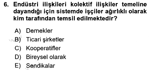 Endüstri İlişkileri 2021-2022 Ara Sınav - 6. soru