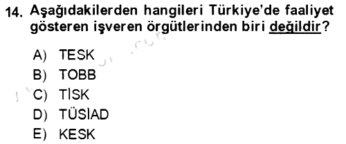 Endüstri İlişkileri 2022-2023 Ara Sınav - 14. soru