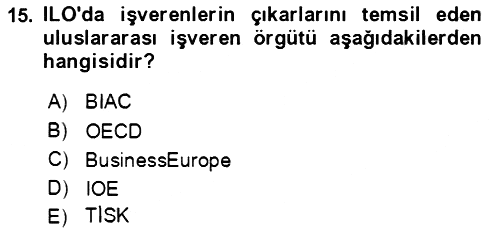 Endüstri İlişkileri 2022-2023 Ara Sınav - 15. soru
