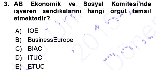 Endüstri İlişkileri 2015-2016 Dönem Sonu Sınavı - 3. soru