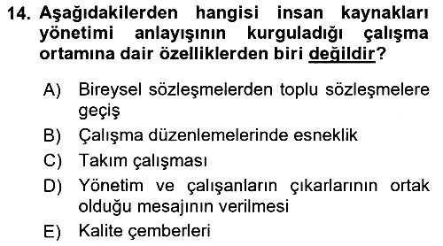 Endüstri İlişkileri 2023-2024 Dönem Sonu Sınavı - 14. soru