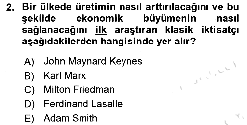 Gelir Dağılımı ve Yoksulluk 2023-2024 Yaz Okulu Sınavı - 2. soru