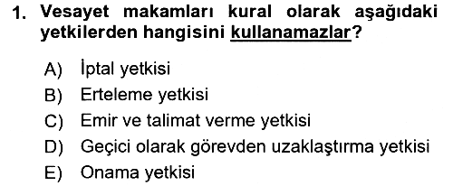 İdare Hukuku 2016-2017 3 Ders Sınavı - 1. soru