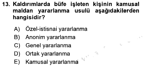 İdare Hukuku 2018-2019 3 Ders Sınavı - 13. soru