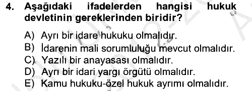 İdare Hukuku 2012-2013 Ara Sınav - 4. soru