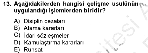 İdare Hukuku 2012-2013 Ara Sınav - 13. soru