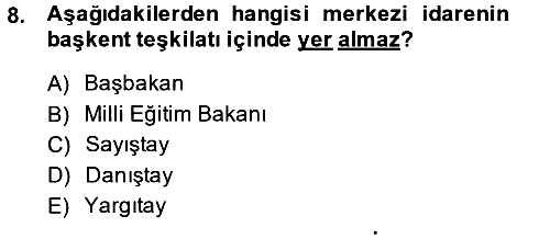İdare Hukuku 2014-2015 Ara Sınav - 8. soru