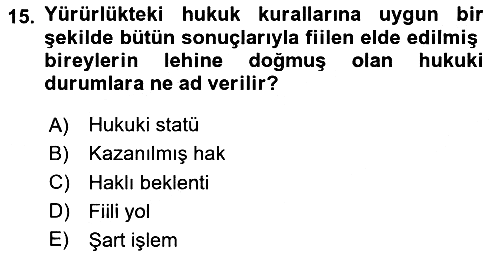İdare Hukuku 2024-2025 Ara Sınav - 15. soru
