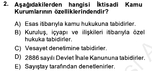 İdare Hukuku 2013-2014 Dönem Sonu Sınavı - 2. soru