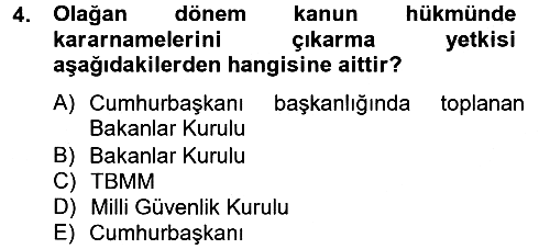İdare Hukuku 2013-2014 Tek Ders Sınavı - 4. soru