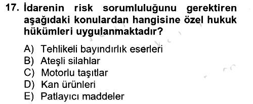 İdare Hukuku 2013-2014 Tek Ders Sınavı - 17. soru
