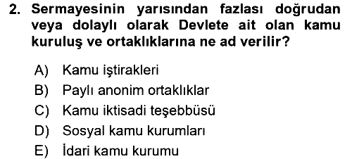 İdare Hukuku 2015-2016 Tek Ders Sınavı - 2. soru