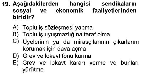 İnsan Kaynakları Yönetimi 2013-2014 Tek Ders Sınavı - 19. soru