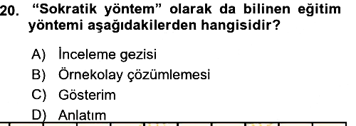 İşletmelerde Eğitim ve Geliştirme 2015-2016 Ara Sınav - 20. soru