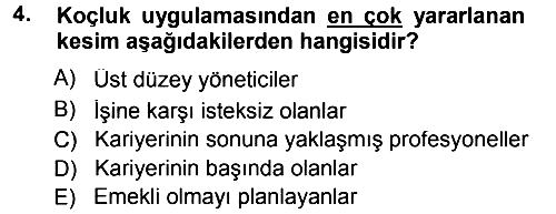 İşletmelerde Eğitim ve Geliştirme 2012-2013 Dönem Sonu Sınavı - 4. soru