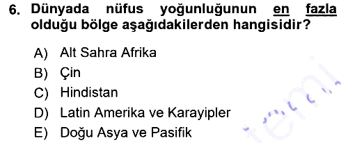 İstihdam ve İşsizlik 2015-2016 Dönem Sonu Sınavı - 6. soru