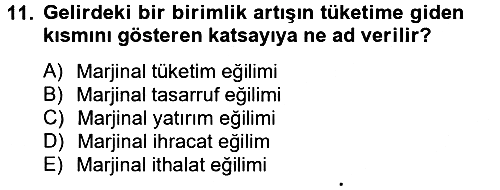 Makro İktisat 2012-2013 Ara Sınav - 11. soru