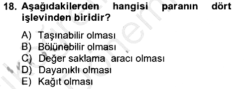 Makro İktisat 2012-2013 Ara Sınav - 18. soru