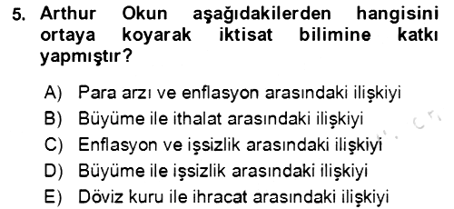 Makro İktisat 2023-2024 Ara Sınav - 5. soru