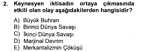 Makro İktisat 2012-2013 Dönem Sonu Sınavı - 2. soru